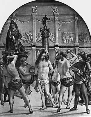 Л. Синьорелли. «Бичевание Христа». Ок. 1475—80. Пинакотека Брера. Милан.