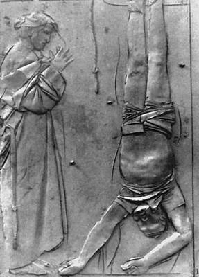 Дж. Манцу. «Смерть насильственная». Эскиз рельефа для «Врат смерти» собора св. Петра в Риме. Гипс. 1947—64.