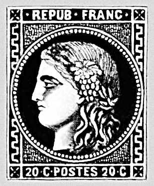 Первые марки. Французская марка. 1850.