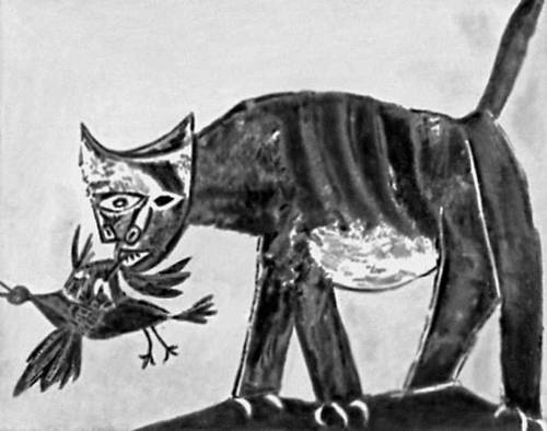 П. Пикассо. «Кошка с птицей». 1939. Частное собрание.