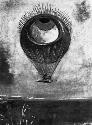 О. Редон (Франция). «Глаз как шар». Рисунок углем. Около 1890.