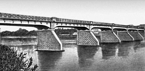 Мост через р. Дон в г. Лебедяни. 1910.