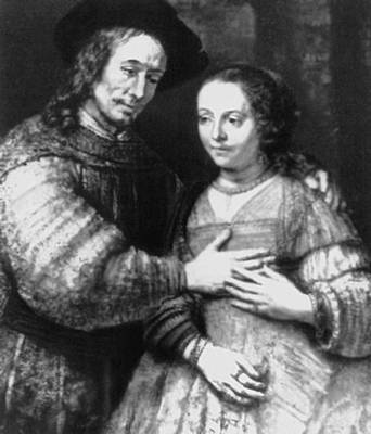 Рембрандт. «Еврейская невеста». Около 1666. Фрагмент. Рейксмюсеум, Амстердам.