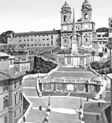 Барокко. А. Спекки, Ф. Де Санктис. Лестница на Пьяцца ди Спанья в Риме. 1725