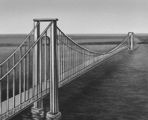 Рис. 2. Висячий мост в бухте Веррацано. 1965.