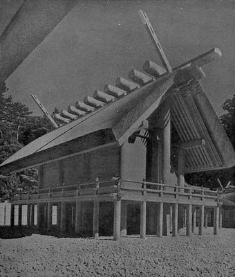 Деревянная архитектура. Каркасный храм в Исе. Япония. Первые века н.э.