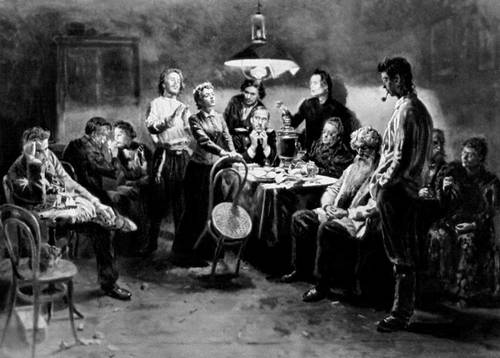 «Вечеринка». 1875—97. Третьяковская галерея. Москва.