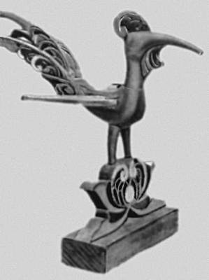 Фигура символической птицы «сариманок» (искусство мусульман-моро). Дерево.