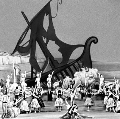 Сцена из балета «Наутеос» Ж. Леле. Балетм. С. Лифарь. Париж. 1954.