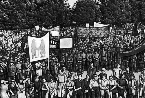 Литва. Митинг в Вильнюсе. 19 июня 1940.