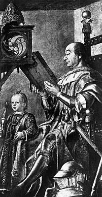 Йос ван Гент. Портрет герцога Урбинского Федериго да Монтефельтро с сыном. Национальная галерея Марке. Урбино.