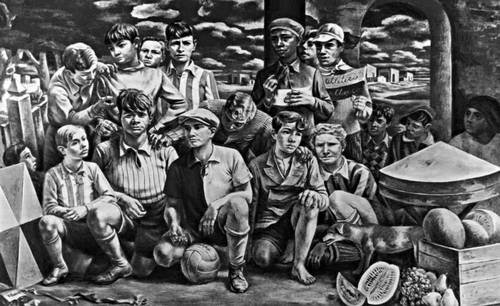 А. Берни. «Новый чикагский спортивный клуб». 1937. Музей современного искусства. Нью-Йорк.