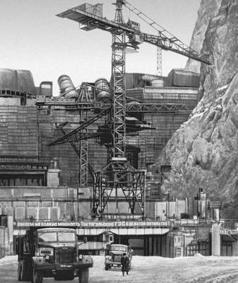 Строительство Токтогульской ГЭС. 1972.