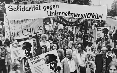 Демонстрация против произвола предпринимателей, за солидарность с народом Чили. Гамбург. 1974.