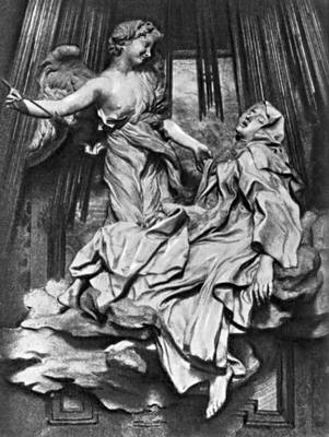Бернини. «Экстаз св. Терезы». Мрамор. 1644—52. Капелла Корнаро церкви Санта-Мария делла Виттория. Рим.