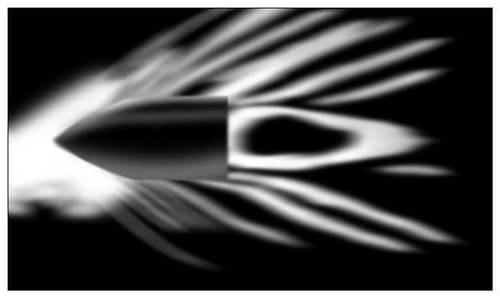Рис. 8. Голографическое изображение летящей пули.