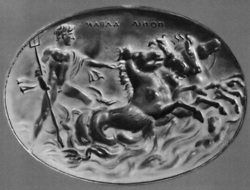 Печать с изображением Октавиана в образе Нептуна. 1 в. до н. э. Древний Рим. Музей изящных искусств. Бостон.