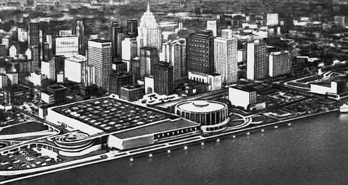 Детройт. На первом плане — городской общественный центр (начат в 1950).