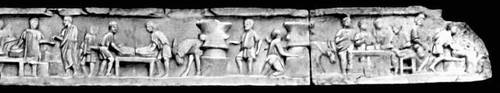 Мавзолей М. Вергилия Еврисака, пекаря и поставщика хлеба. Середина 1 в. до н. э. Рим. Фриз с изображением пекарни.Помол зерна.