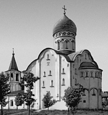 Церковь Фёдора Стратилата на Ручье в Новгороде. 1360—61.