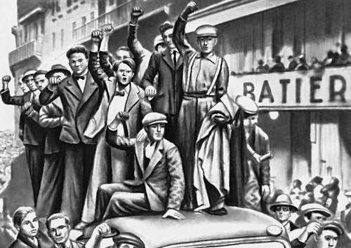 Демонстрация Народного фронта. Париж. Июль 1936.