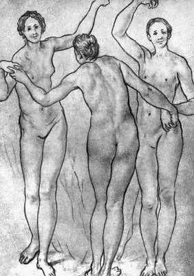 Понтормо. «Три грации». Сангина. Около 1535—36. Галерея Уффици. Флоренция.