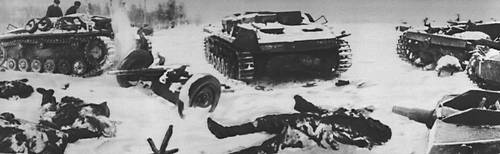 Разбитая немецко-фашистская техника на наро-фоминском направлении под Москвой. Декабрь 1941.