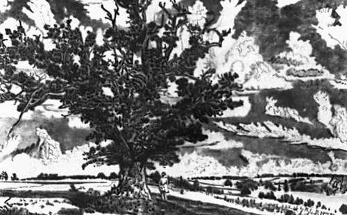 Э. Вийральт. «Пейзаж окрестностей Вильянди». Сухая игла. 1943.