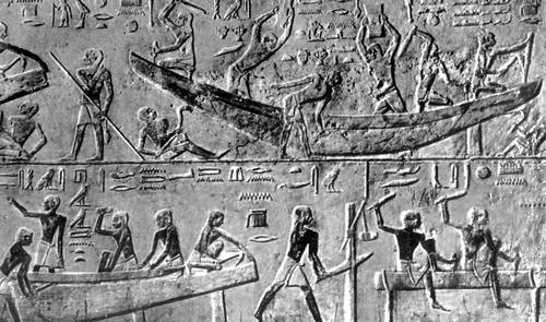 Постройка судна. Рельеф гробницы Ти в Саккаре. Древнее царство. 3-е тыс. до н. э.