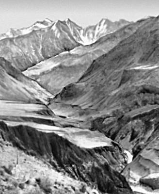 Памир. Ущелье на южном склоне Заалайского хребта (на заднем плане — хребет Петра Первого).