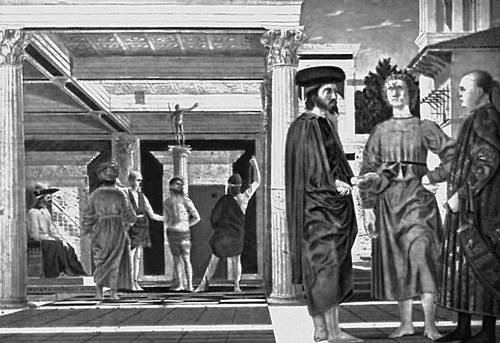 Пьеро делла Франческа. «Бичевание Христа». Около 1455—60.