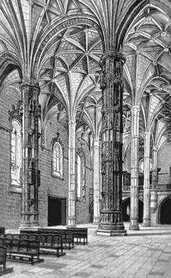 Боитак и Ж. ди Каштилью. Интерьер церкви Санта-Мария ди Белен в Лисабоне (1502—20).
