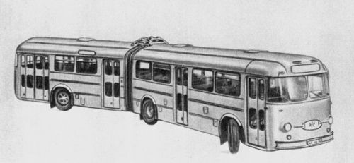 Сочлененный автобус фирмы «Хеншель». ФРГ.