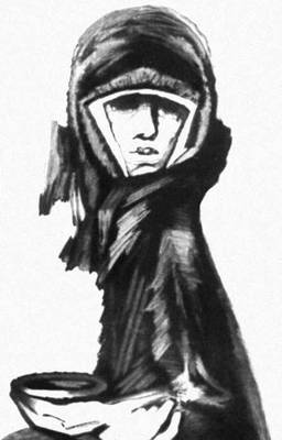 Пророков Б. И. «Хлеба!». Гуашь, пастель. Из серии «Канун революции», 1970, Музей-усадьба «Абрамцево».