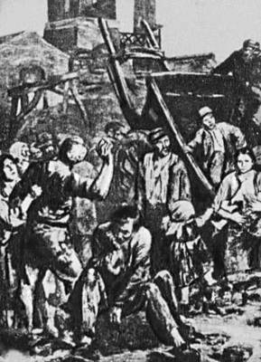 Забастовка рабочих в Германии в 1841. Рисунок.