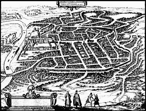 План Вильнюса (ок. 1530) из атласа Г. Брауна.