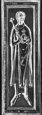 Надгробная плита Рудольфа Швабского (ум. 1080). Бронза. Собор. Мерзебург.