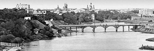 Река Цна в городе Тамбове. 1970.