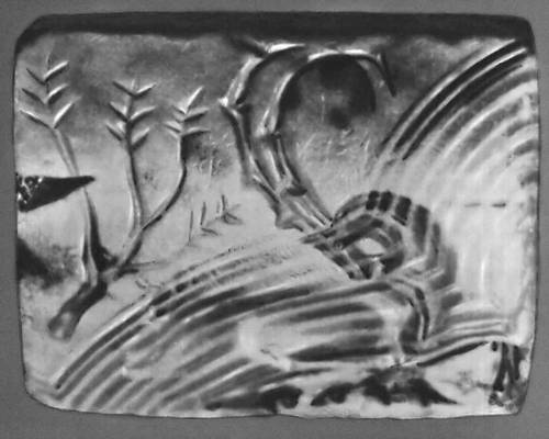 Гемма с изображением бегущего оленя. Ок. 1600 до н. э. Крит. Музей Ашмола. Оксфорд.