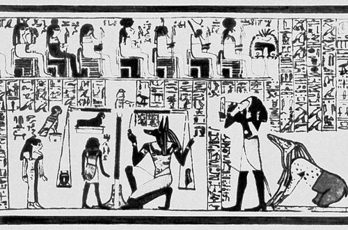 Фрагмент египетского папирусного свитка «Книга мёртвых». 1400 до н. э.