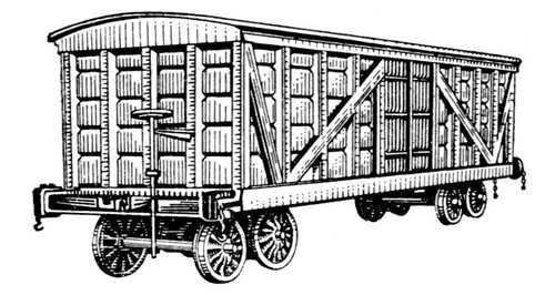 Рис. 3. Первый русский грузовой вагон, построенный для железной дороги Петербург — Москва.