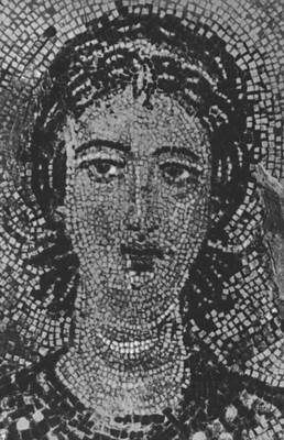 Византия. Голова ангела. Фрагмент мозаики церкви Успения в Никее. 7 в.