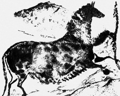 Наскальное изображение лошади в пещере Ласко (деп. Дордонь). Поздний палеолит.