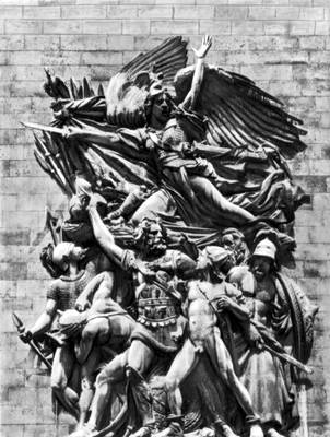 Ф. Рюд «Выступление добровольцев в 1792» («Марсельеза»). Рельеф на Триумфальной арке на площади де Голля в Париже. Камень. 1833—36. Франция.