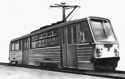 Трамвайный вагон РВЗ-7 (Рижский вагоностроительный завод, 1975).