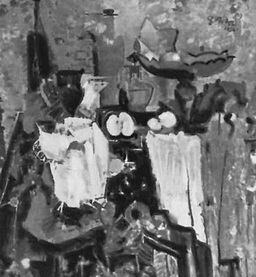 Словения. Г. А. Кос. «Натюрморт с разрезанным яблоком». 1956. Собрание Мачек. Любляна.