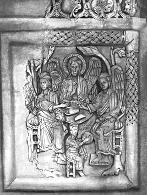 «Троица». Резная плита алтарной преграды из Шио-Мгвиме. 11 в.