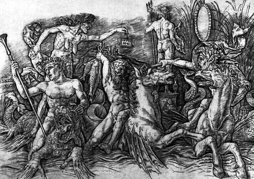 А. Мантенья. «Битва морских божеств». Резцовая гравюра на меди. Ок. 1470.