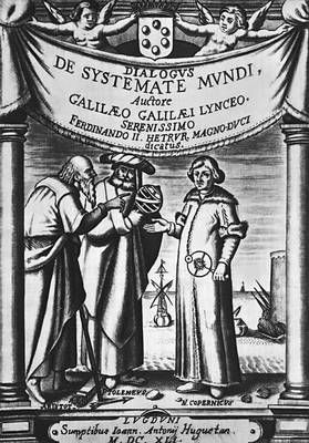«Диалог о двух главнейших системах мира». Фронтиспис издания на латинском языке (Лион, 1641).