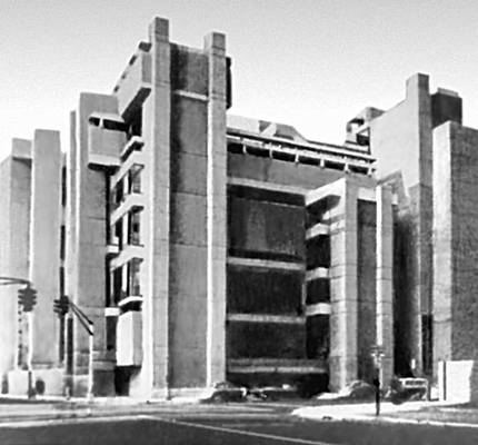 П. Рудолф. Школа искусства и архитектуры Йельского университета в Нью-Хейвене (шт. Коннектикут). 1962—63.